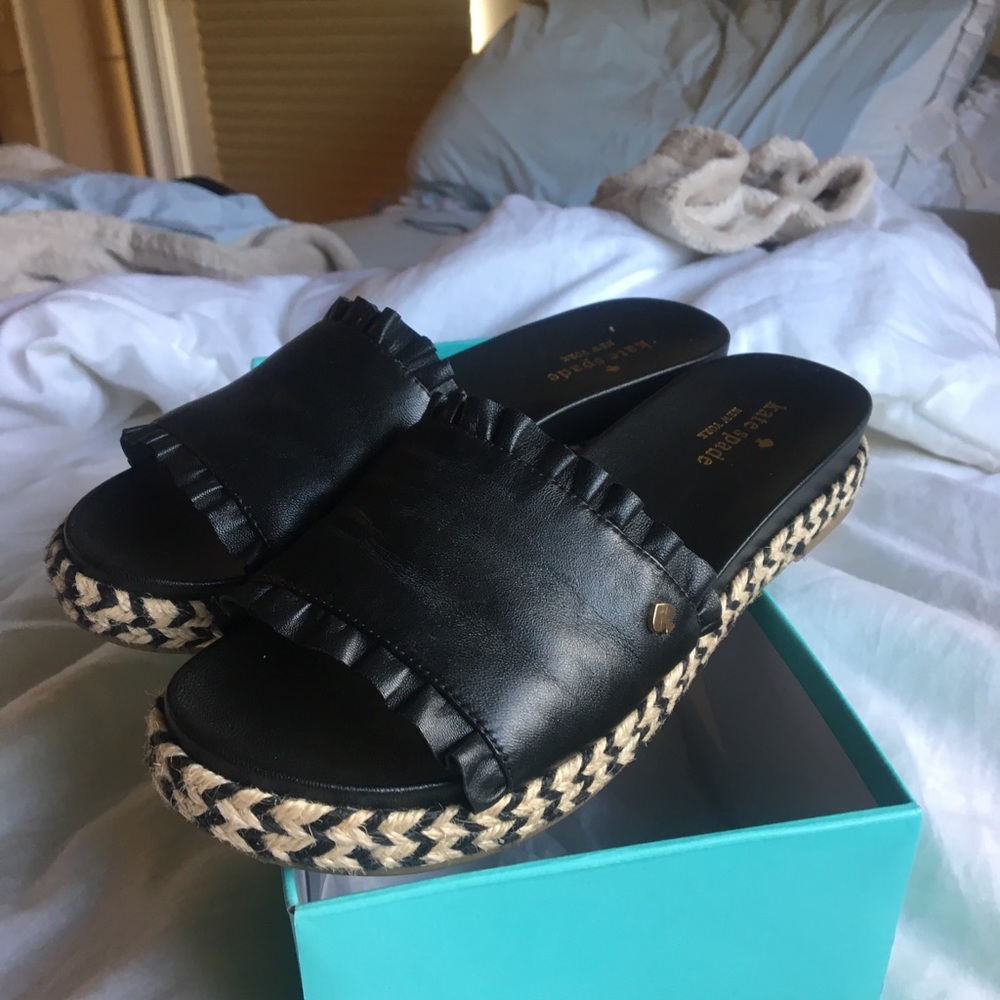Kate Spade Zahara Black slide on sandals